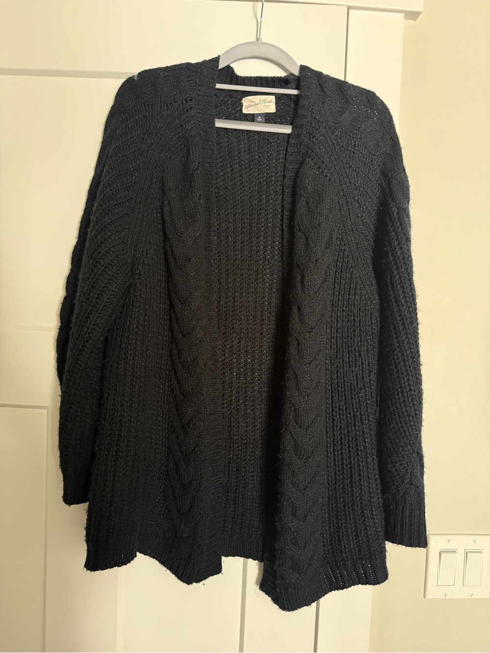Open-Front Cable Knit Sweater Cardigan